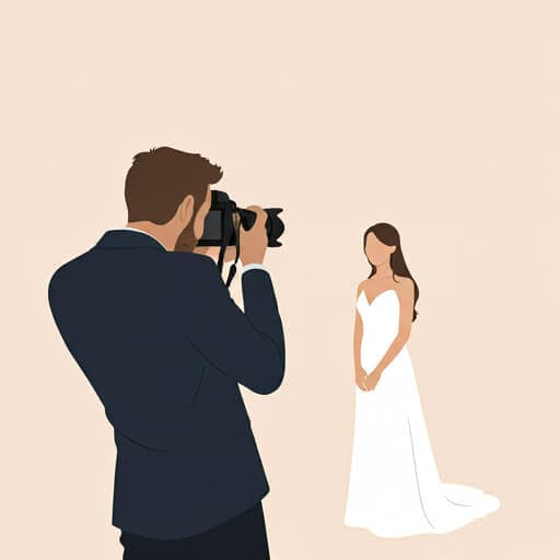 Photographer taking picture of bride
